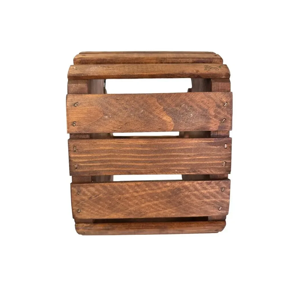 Handmade Wood Duck Slat Basket Cottage Core Grandma Core 9x7” signed